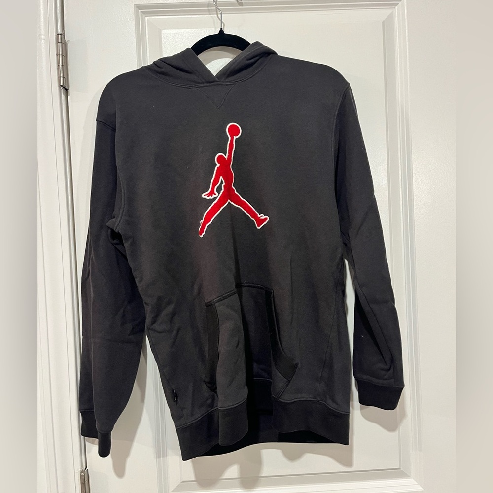 Jordan Black Hoodie with Red Jumpman Graphic